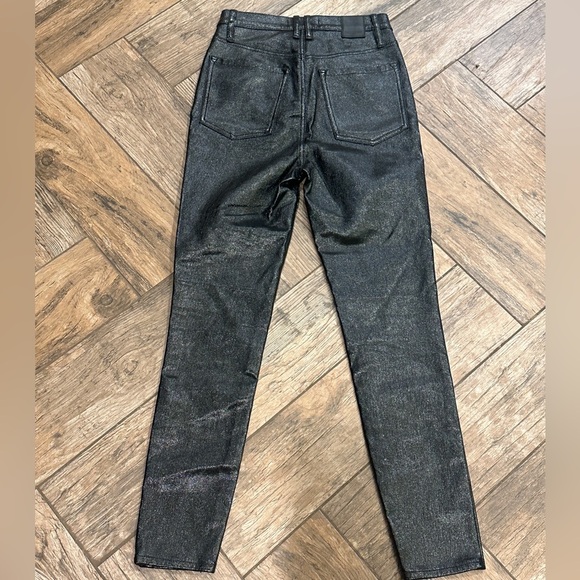 We The Free High Waisted Faux Patent Leather Pants Button Fly Stretch Skinny 26 - Picture 6 of 8